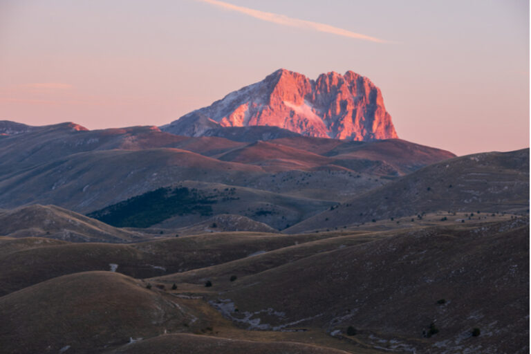 the corno grande mountain in abruzzo is instantly recognizable