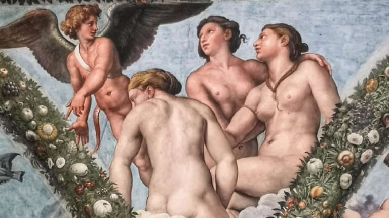 the three graces by raphael in the villa farnesina