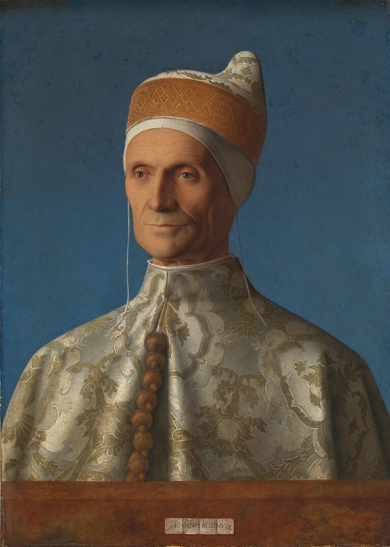 Giovanni Bellini, portrait of Doge Leonardo Loredan in the national gallery in london, painted in 1501-2