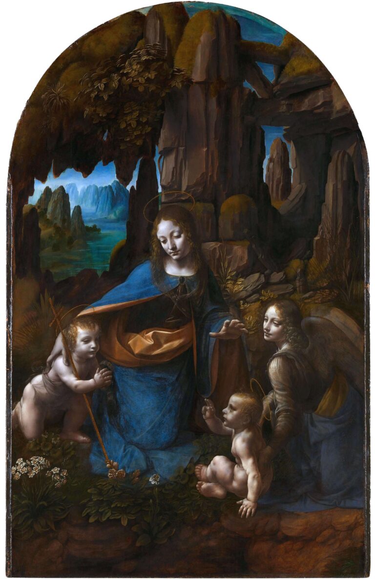 leonardo da vinci's virgin on the rocks in the national gallery in london