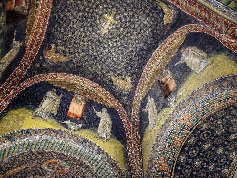 The Mausoleum of Galla Placidia features extroardinary mosaics