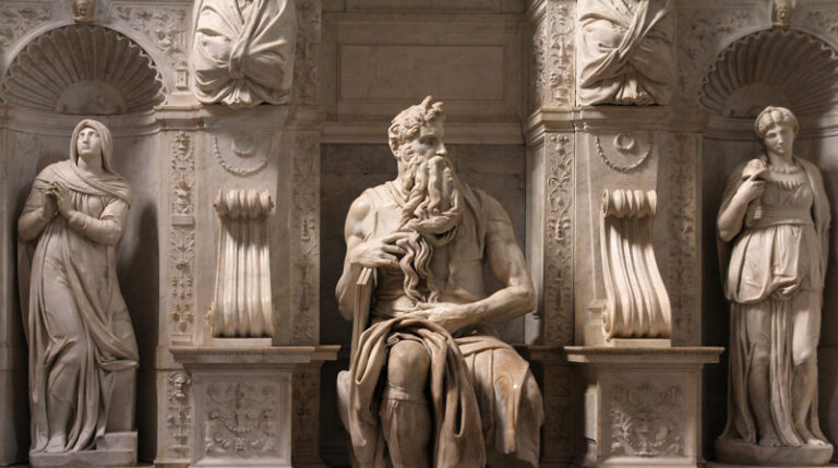 Michelangelo's sculpture of Moses in the church of San Pietro in Vincoli Rome
