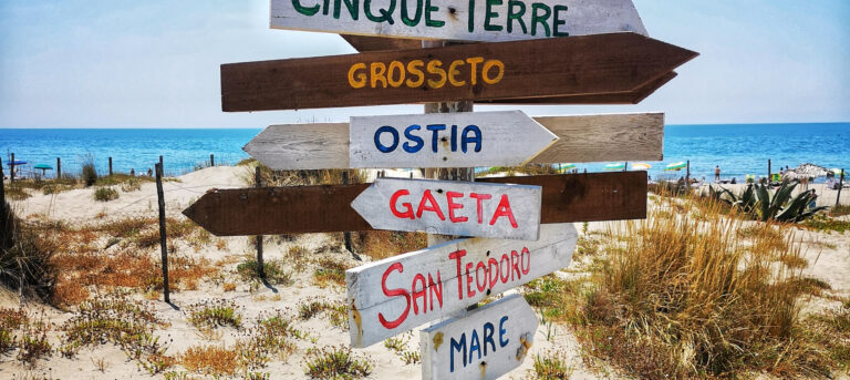 beach signs at ostia