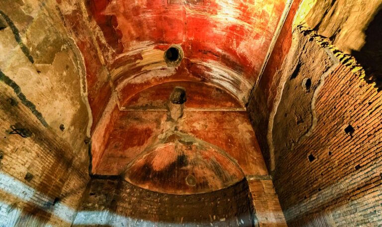 Red Frescoed Vault of the Domus Aurea in Rome