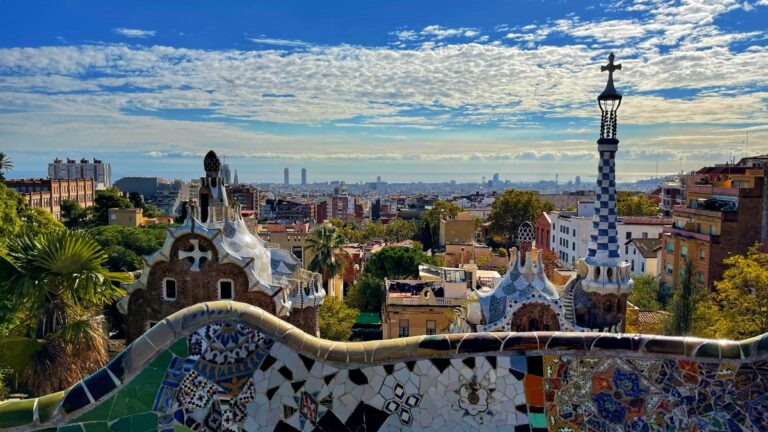 park guell in the gracia neighborhood in barcelona