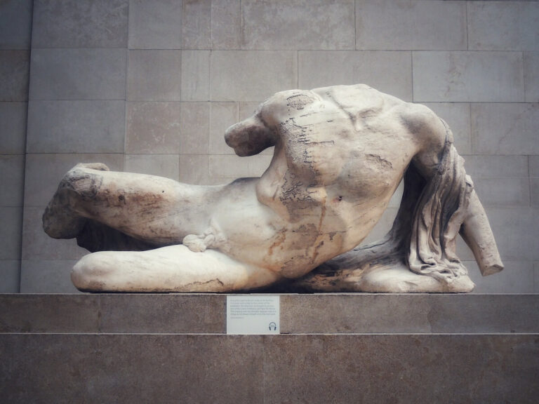 What subjects are depicted in Parthenon pediment sculptures?