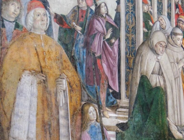 Portrait of the patron Niccolò Bufalini in the Bufalini Chapel in Santa Maria in Aracoeli in Rome