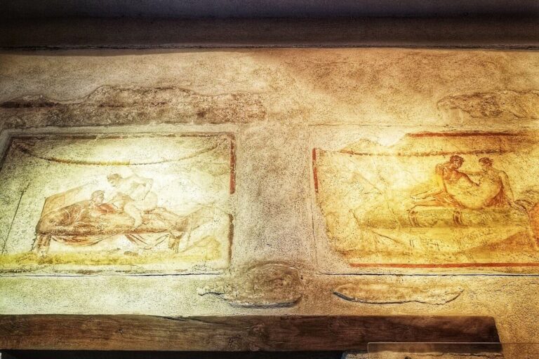 Erotic Frescoes in the brothel of Pompeii