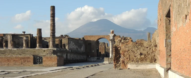 a view of vesuvius from pompeii