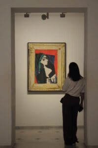 portrait of jacqueline in the picasso museum in barcelona