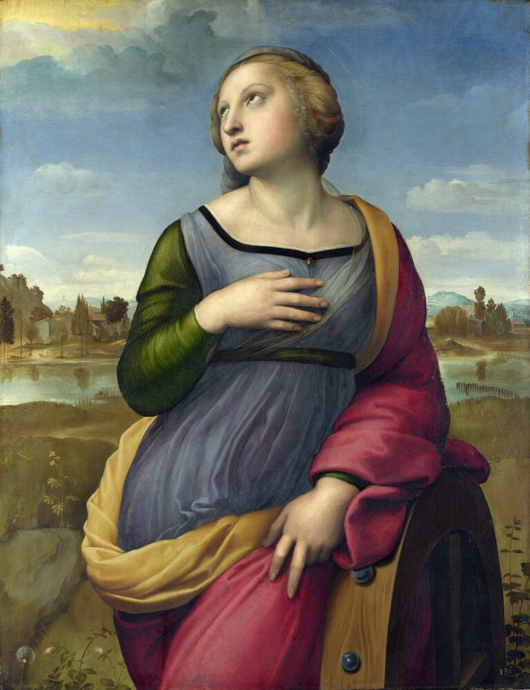 Raphael's Saint Catherine of Alexandria in the national gallery in london, 1507