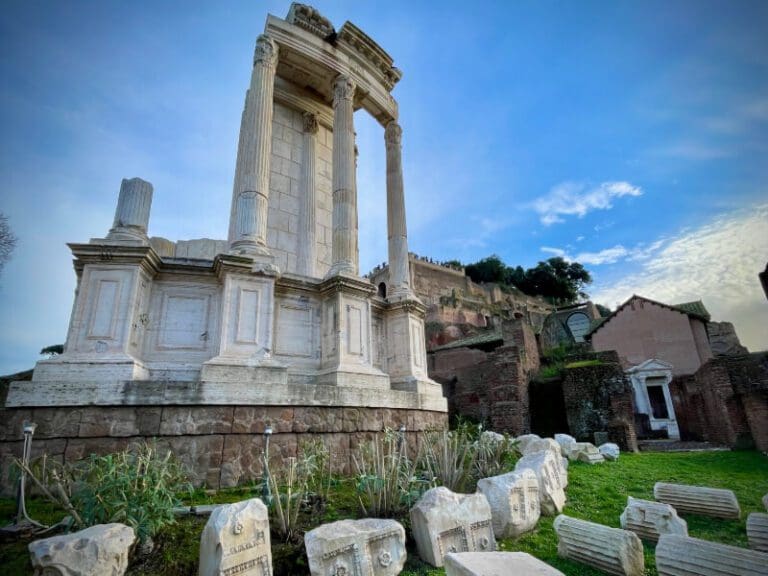 roman forum temple of vesta wide angle