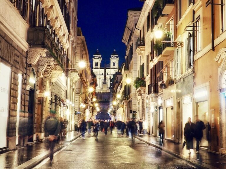 via condotti at night in rome