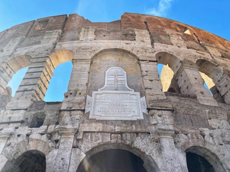 The Christian dedicatory plaque of the Colosseum