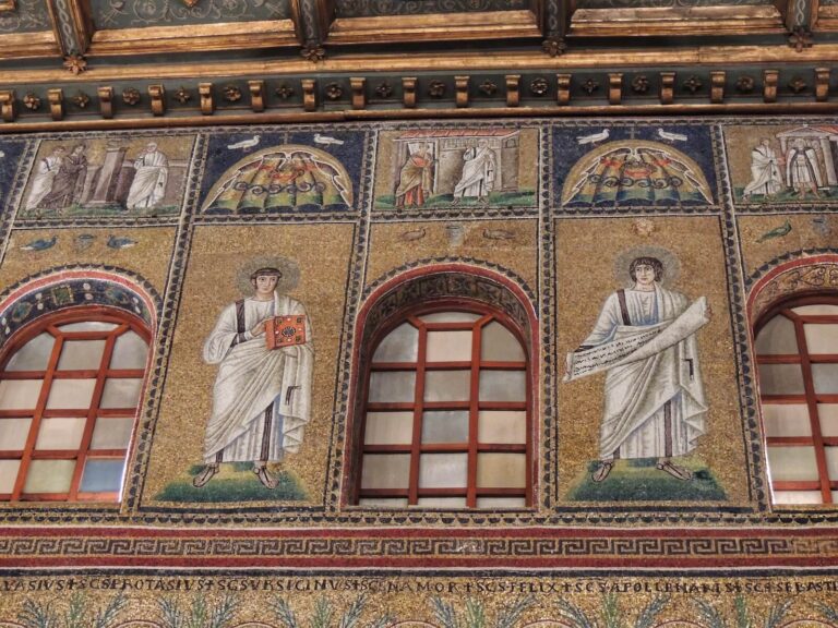 The Basilica of Sant’Apollinare Nuovo in ravenna, detail of the mosaics