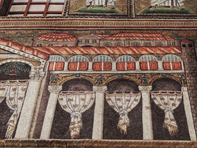 detail of theoderic's palace from san apollinare in ravenna