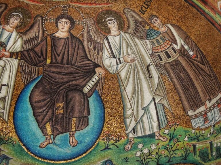 The Basilica of San Vitale in ravenna detail of Christ from apse mosaic