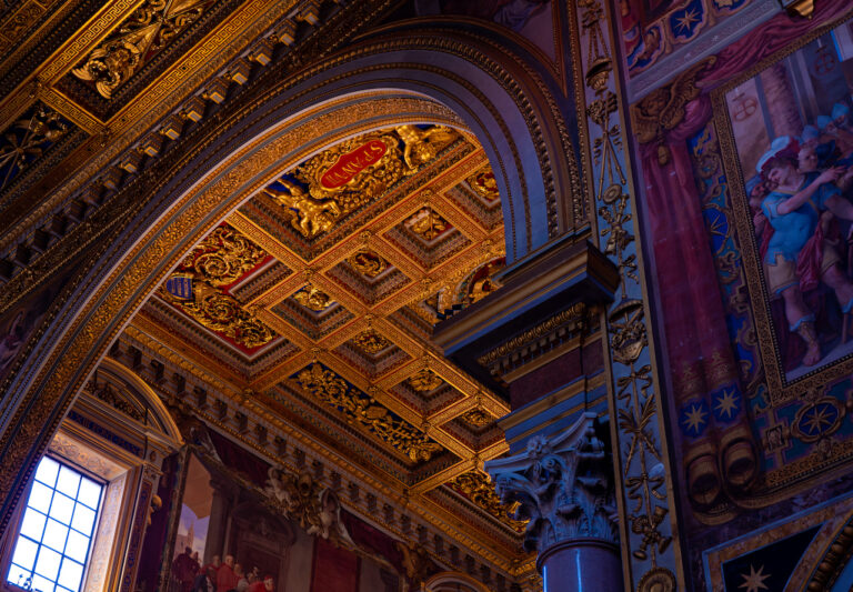 The glistening ceiling of San Giovanni in Laterano