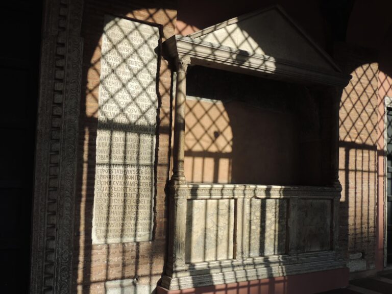 The tomb of Cardinal Alphanus in the narthex of Sant aMaria in Cosmedin in Rome