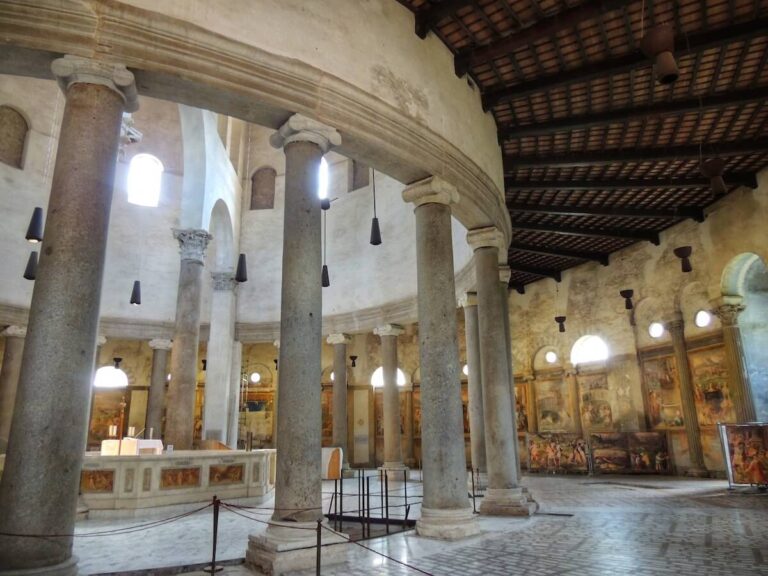 detail of the light-filled interior of santo stefano rotondo
