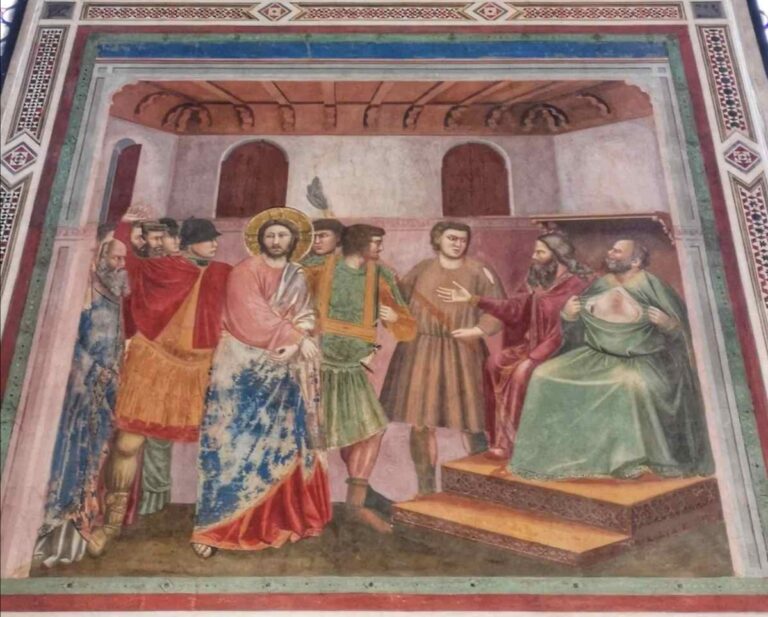 What is depicted in the Scrovegni Chapel and how is it painted?