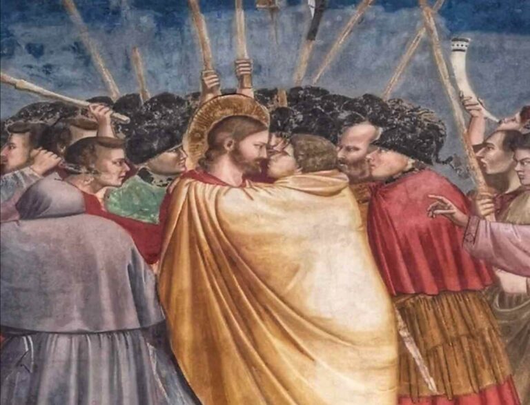 the kiss in the scrovegni chapel - judas betrays jesus