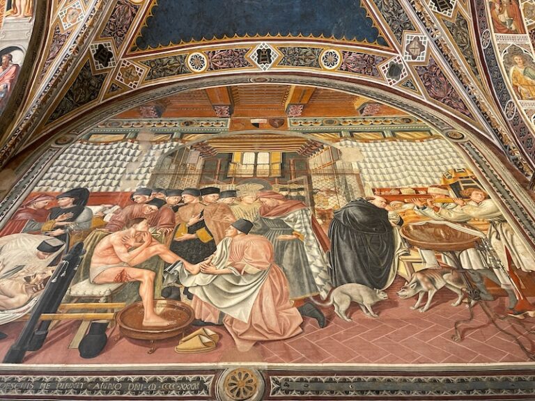 santa maria della scala in siena - frescoes showcasing the history of the hospital