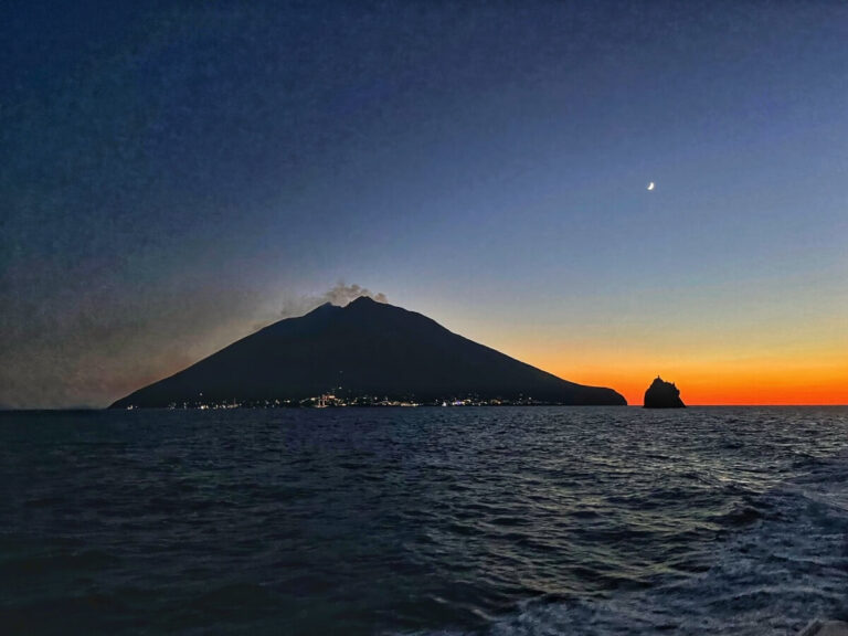 stromboli at sunset