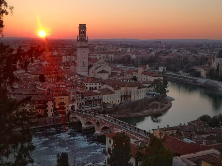 Climb Castel San Pietro for sunset views over verona