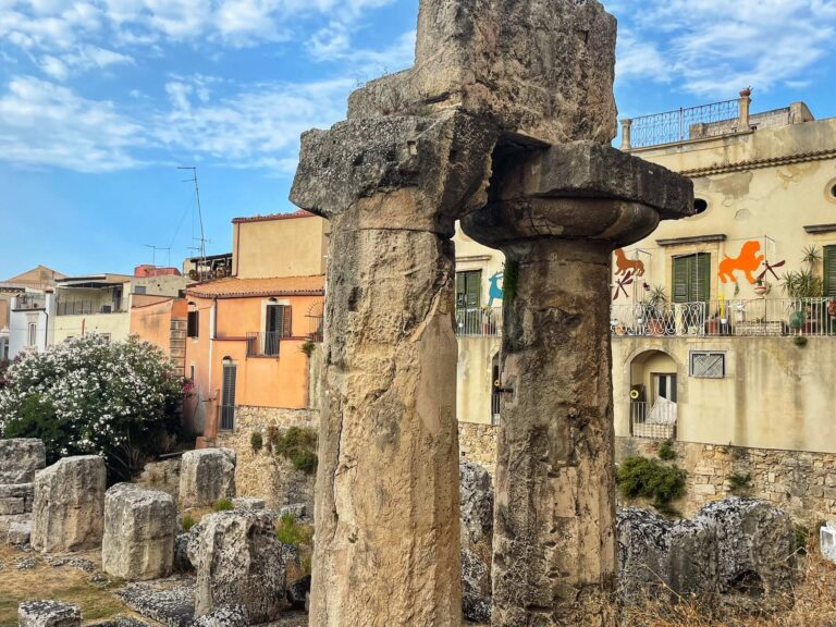 the imposing remains of the temple of apollo in syracuse