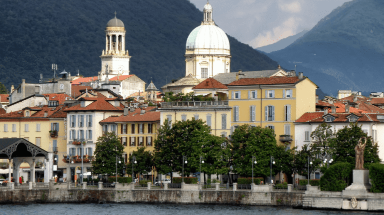 thet town of verbanio on lago maggiore in italy