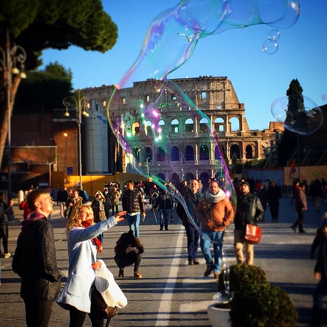 one of the most beauitful streets in Rome Via dei Fori Imperiali