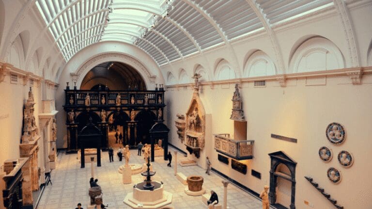 a central gallery in the Victoria and Albert, London
