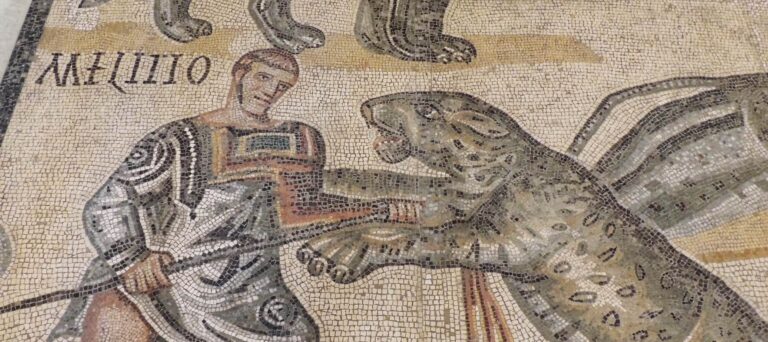 mosaic showing animal hunts at the Colosseum