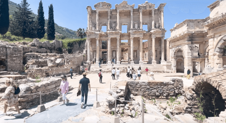 the Library of Celsus is one of the most incredible ruins in ancient ephesus