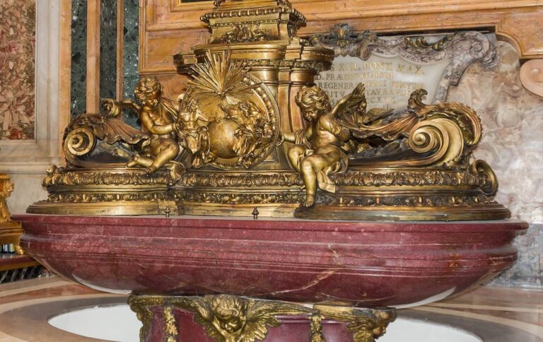 the baptismal font of st peter's in rome is repurposed from an ancient sarcophagus