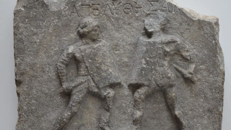 A marble relief with female gladiators from Halicarnassus