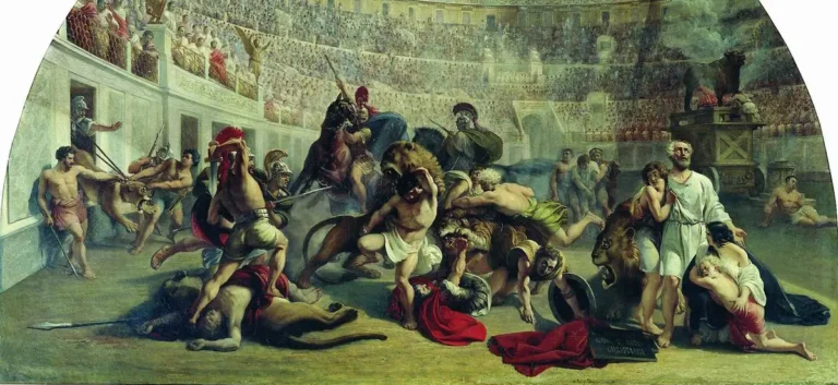 Alexey Markov's imaginative painting of Eustachio Placido in the Coliseum