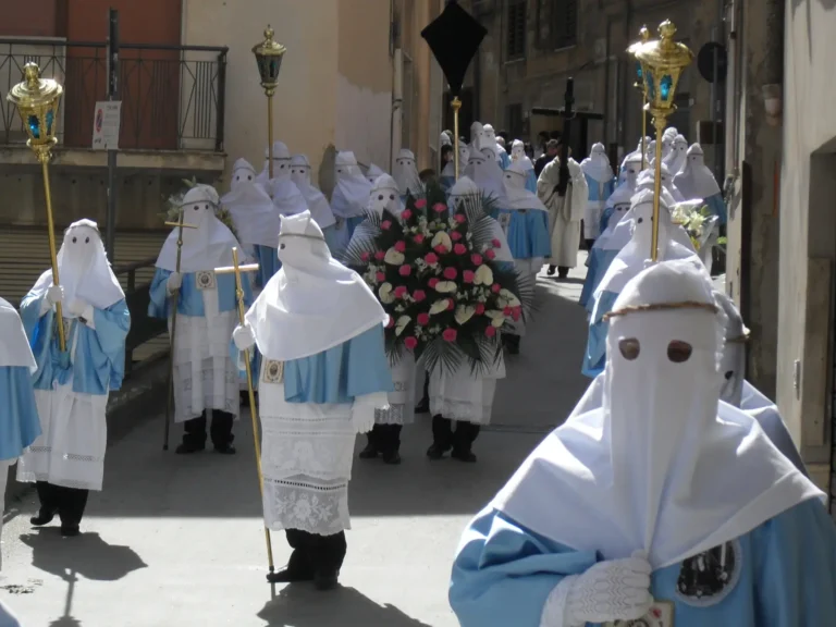 A holy week procession in enna, sicily