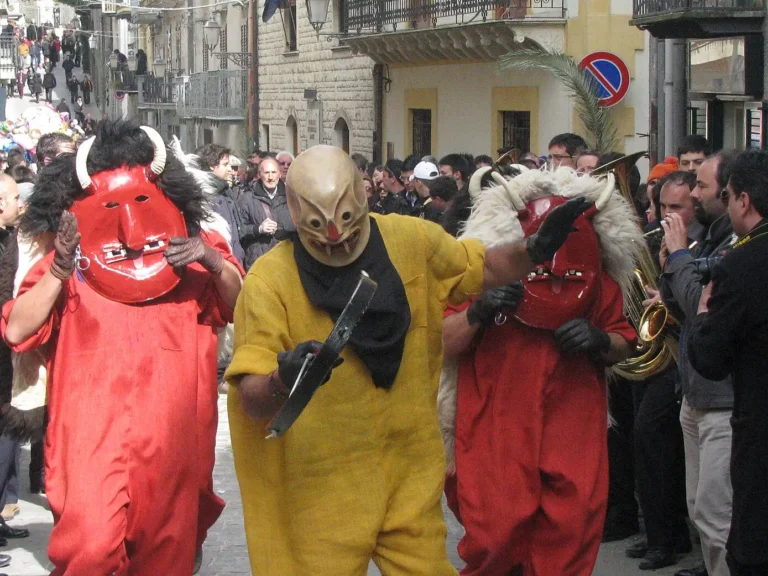 the ballo dei diavoli in the sicilian town of prizzi at easter