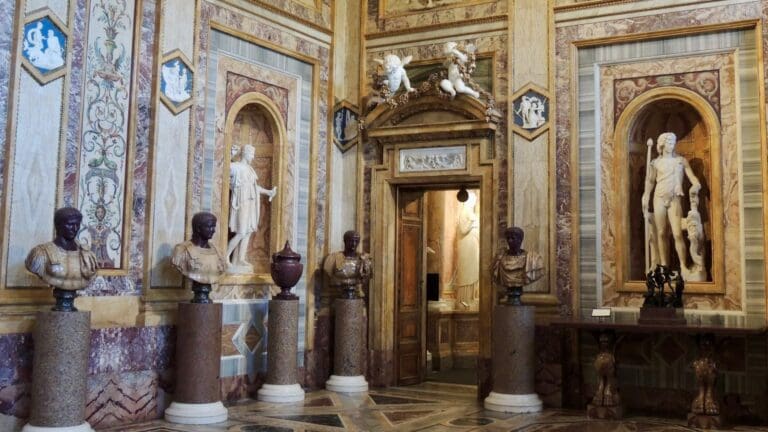 sculptures in the borghese gallery