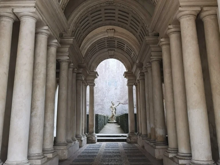 detail from borromini's palazzo spada corridor