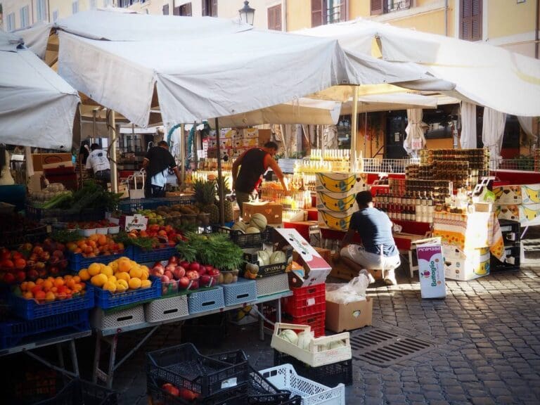 Campo de'Fiori hosts a daily food market
