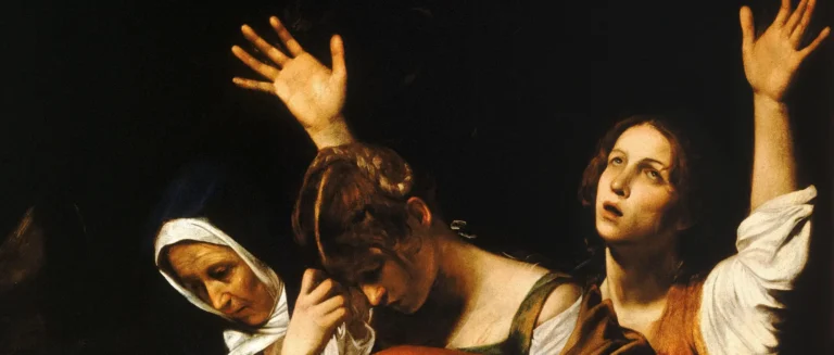 a detail from caravaggio's entombment of christ in the vatican museums