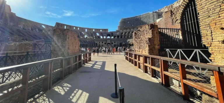 a view of the arena floor in the colosseum