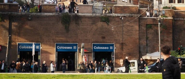 a view of the metro station at the colosseum in rome