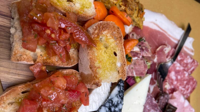 a plate of mixed antipasti in florence