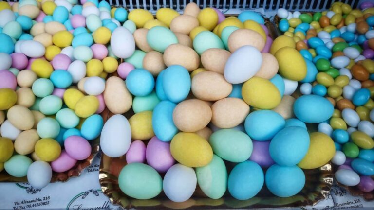 painted eggs are a key part of easter breakfast in rome