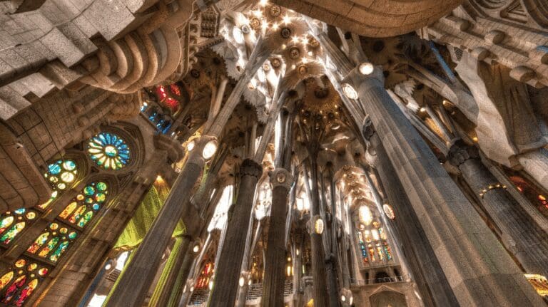 The interior of the Sagrada Familia