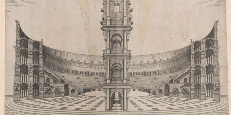 An interior Reconstruction of the Colosseum, from the Renaissance 